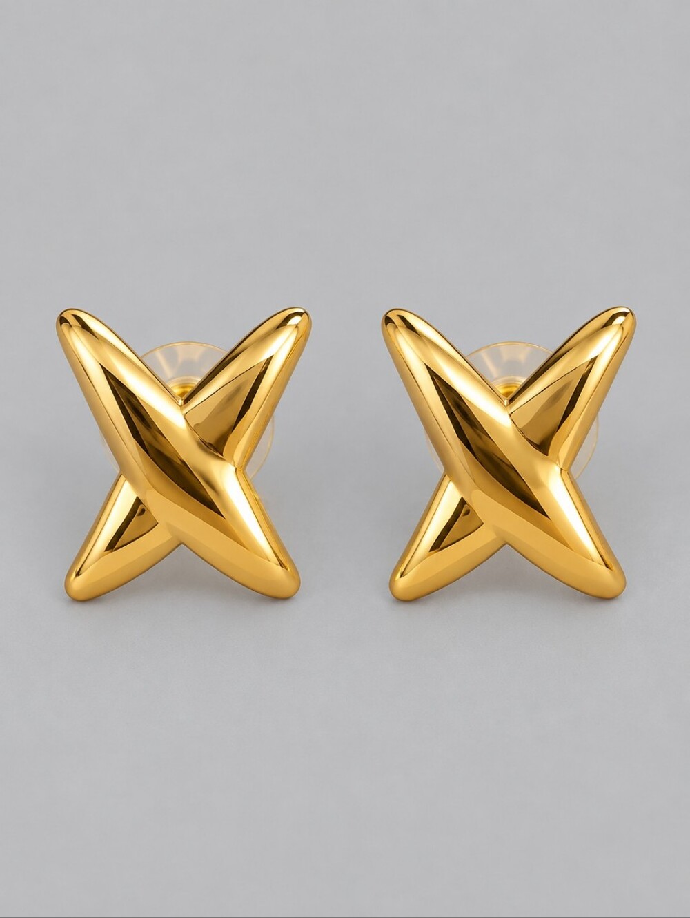 3/$30 CATO Goldtone Star X Stud Earrings